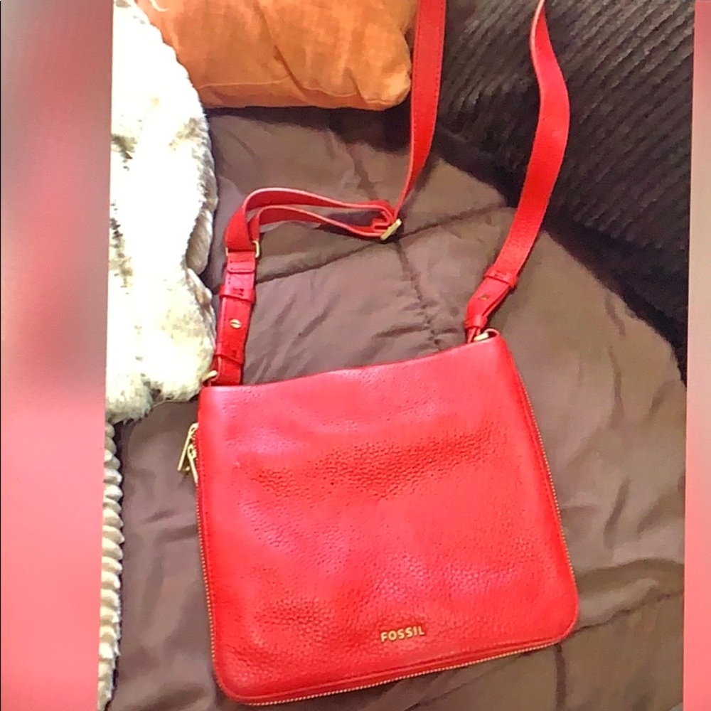 Fossil satchel red